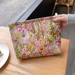 Cosmetic Bags Retro Ladies Floral Vintage Flower Women's Grocery Storage Bag Female Clutch Purse Makeup Cases Girls Handbag