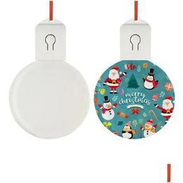 Christmas Decorations Wholesale Sublimation Blank Ornament Bb 7 Colours Changing Printing Acrylic Xmas Led Light Drop Delivery Home G Dhsow