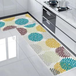 Carpets Non-slip Kitchen Mat Floor Flower Print Mats Rugs Set Super Soft Easy To Clean Home Decoration Door