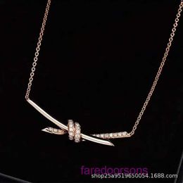 Top original Tifannissm Women's Ring online shop 2024 new twining double ring diamond t Butterfly Knot Necklace batch Have Original Box