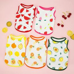 Dog Apparel Fruit Print Pet Vest Cool Summer Clothes For Small Dogs Breathable Sleeveless T-shirt Puppy Cat Costumes Yorkie Shirt