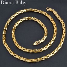 Hiphop Punk Curb Cuban Link Chain Necklace for Women Man Statement Italian 18K Gold Colour Choker Trendy Daily Wedding Party Gift 240104