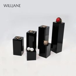 Necklaces Black Acrylic Solid Block Ring Pendant Jewellery Display Cube Pedestal Art Sculpture Stand Bracelet Necklace Photography Holder