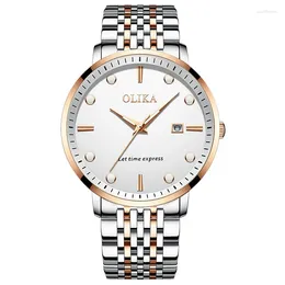Wristwatches Business Men's Watch 2024 Olika Waterproof Fully Automatic Calendar With Luminous Quartz Casual