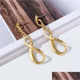 Dangle Chandelier Earrings Classic Irregar Geometric Women Fashion Letter Twist Figure Eight Shaped Jewellery Euro Stylish Gadget Dr Dhd63