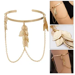 Charm Bracelets Geometric Leaf Tassel Chain Pendant Armlet All-match Wedding Jewellery Female Shape Fashion Bride Bohemian Bracelet