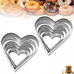 Baking Moulds Cute Cake Tools Heart Shape Cutters Stainless Steel Plastic Cookie Cutter Set And Store Burger