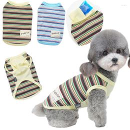 Dog Apparel Strips Cooling Vest Summer Clothing Clothes Cat Sleeveless Hoodies Shirt Puppy Kitten Sweatshirt Vests For Small Dogs Yorkie