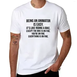 Men's Polos Being An Animator Is Easy T-Shirt Aesthetic Clothing Summer Clothes Black T Shirts For Men