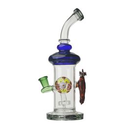 Sea Animal Hookahs Glass Bong Recycler Smoking Water Pipe Dab Rig 25cm Height with 14mm Joint