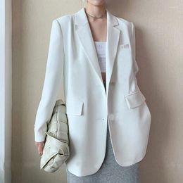 Women's Suits Temperament Fashionable Suit Jacket Spring And Autumn Casual Loose Solid Color Long Sleeved Top
