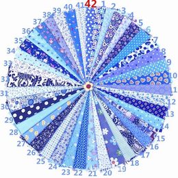 Fabric 42 Colour mixed blue flower Printed cotton Fabric for Handmade Sewing Material Patchwork Curtain Needlework DIY craft 20*30cm new