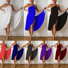 Women's Swimwear 2024 Solid Color Sexy Beach Skirt Cover Ups For Women Suspender Jumpsuit Girl Wear