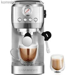 Coffee Makers Espresso Machine 20 Bar Stainless Steel Espresso Maker With Steam Milk Frother Coffee Machine Cappuccino Latte MachineL240105