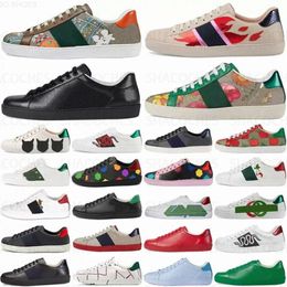 10A Men Women Casual Luxury Designer Shoes Leather Sneakers Ace Bee Shoe Snake Heart Strawberry wave mouth Tiger Web print Stylish Trainers Green Red Stripes Embro n0