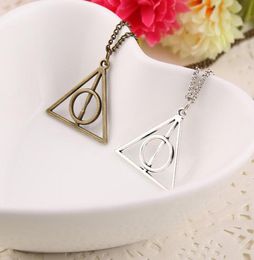 100pcs Book The Deathly Hallows Necklace Antique Silver Bronze Gold Deathly Hallows Pendants Fashion Jewelry Best Selling3133936