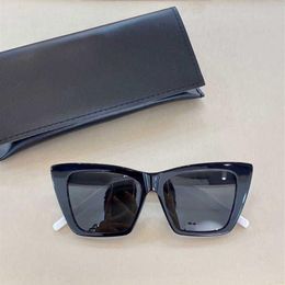 Sunglasses Shiny Black Grey Cat Eye 276 Sun Ladies Fashion Shades Top Quality with Box Mens Sunglassess brand On 291M