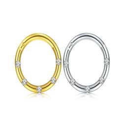 10pcs/lot Titanium Gems Seamless Hinged Segment Ring Clicker lage Nose/Lip/Ear Hoop Septum 16G Shine1891365