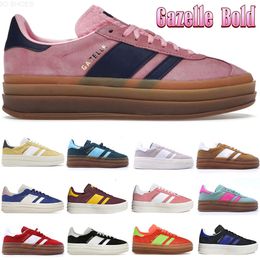 10A Designer Gazelle Bold Casual shoes Men women Platform sneakers Pink Glow Solar Orange Green Flash Aqua Shadow Red Chocolate Blue velvet luxury mens sports Traine