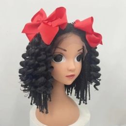 Hair 6inch Kidsdeep Wave with Many Different Styles Bow Tie with 10 Roots Elastic Band Customized 240105