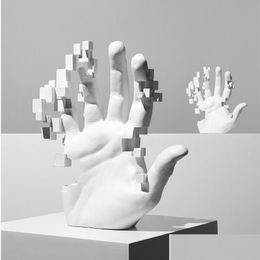 Decorative Objects Figurines White Artistic Hand Art Body Statue Abstract Scptures Modern Simplicity Home Decorations Living Room Dhtny