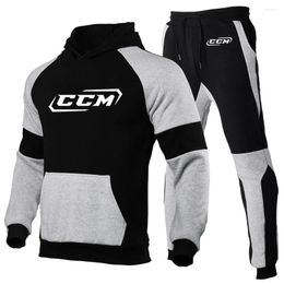 Men's Tracksuits CCM Print 2024 Spring And Autumn Hoodie Suits Men Fashion Hoodies Brand Pants Casual Jogger Suit Sweatshirt Pullover Set