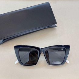 Sunglasses Shiny Black Grey Cat Eye 276 Sun Ladies Fashion Shades Top Quality with Box Mens Sunglassess brand On 300z