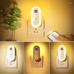 Wall Lamp Creative Oval Night Light Bedside Eye Protection Sleep LED Remote Control Dimming Dual USB Fast Charging Socket