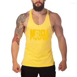 Men's Tank Tops Blank Men Gym Bodybuilding Top Summer Casual Fashion Racer Back Sleeveless Cotton Shirt Breathable Cool Muscle Vests