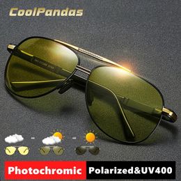 Sunglasses Pilot Sunglasses for Men Women Photochromic Glasses Polarized Driving Goggle Chameleon Antiglare Lens Uv400 Gafas De Sol Hombre