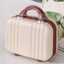 Suitcases XZAN 14 Inch Simple Cosmetic Case Women Small Travel Bag Storage Suitcase For Female Portable Light Boarding Luggage