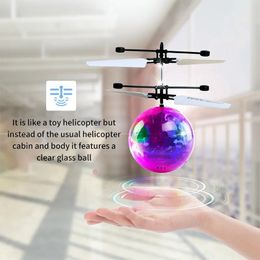 Colorful Mini Shinning LED Drone Light Crystal Ball Induction Quadcopter Aircraft Drone Flying Ball Helicopter Kids Toys 240105