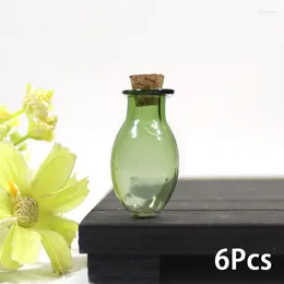 Storage Bottles Mini Oval Wishing Bottle Drifting Coloured Glass Miniature Diy Cork Pearlescent Treatment Material