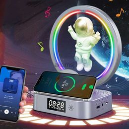 Wireless Chargers 2023 Magnetic Levitating Bluetooth Wireless Floating Astronaut Speakers Sound Box with LED Light Show Wireless Charger YQ240105