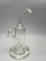 8inch Glass Bong Tobacoo Hookah Clear Water Pipe 14mm Female Joint with Bowl