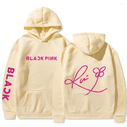 Men's Hoodies 90s Girls Boy Blackpinks Kpop Korean Style Y2K Gothic Hip Hop Couple Hoodie Autumn Winter Long Sleeve Fleece Sweater