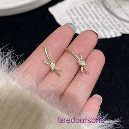 Pendant Ring Tie Home Collar Chain Designer Jewelry Tifannissm Knot entangled earrings for women simple and luxurious temperament unique Have Original Box