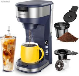 Coffee Makers Hot and Iced Coffee Maker for K Cups and Ground Coffee 4-5 Cups Coffee Maker and Single-serve Brewers Dark Blue | USA | NEWL240105