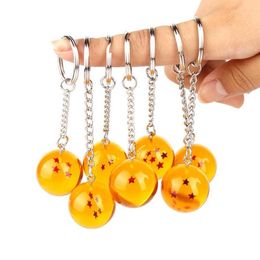 Keychains Anime Super Goku Keychain 3D 17 Stars Cosplay Crystal Ball Key Chain Toy Gift Ring Accessories4825069