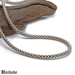 Real Silver Necklace Men Women Thai Silver Corn Necklace Male s925 Sterling Silver Long Chain Retro Pendant Necklace Jewelry 240104