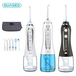 Toothbrush Electric Water Flosser with 5 Modes Portable Oral Irrigator 300ml Teeth Cleaner Toothbrush 6 Jet & Travel Bag for Gift