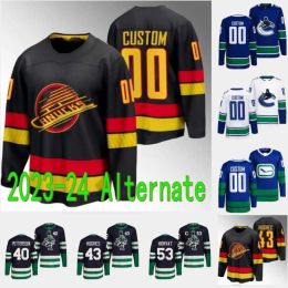 Customised Hockey 60 Tom Willander Jersey 40 Elias Pettersson 9 JT Miller 43 Quinn Hughes 96 Andrei Kuzmenko 6 Brock Boeser 8 Conor Garland Reverse Retro Stitched