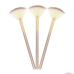 Makeup Brushes 3 Pcs Fan Brush Powder Highlighter Kit Cosmetics B Face Shaped Drop Delivery Health Beauty Tools Accessories Otpf0