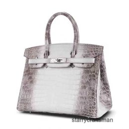 Tote Bags Designer Himalaya Crocodile Handbags Handmade custom platinum bag 25/30cm white crocodile skin luxury women's bag WN-L0IE