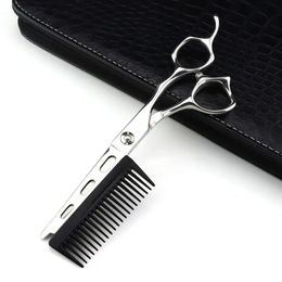 Professional JP440c steel 6 2 in 1 hair scissors with comb haircut barber makas cutting shears hairdresser 240104