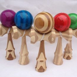 1 Piece Professional Bamboo PU Paint Wooden Kendama Balls Skillful Jumbo Kendama Outdoors Juggle Game Balls Toys for Gifts 240105