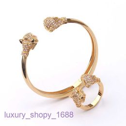 Fashion Bracelet Car tiress Ladies Rose Gold Silver Lady Bangle Micro Set Zircon Double Leopard Head Ring Popular Personalised With Original Box FY3A