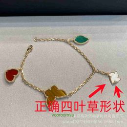 Brand Classic Four leaf Clover Bracelet Van Lucky random flower bracelet female plated 18k rose gold butterfly four clover heart shaped love With Box