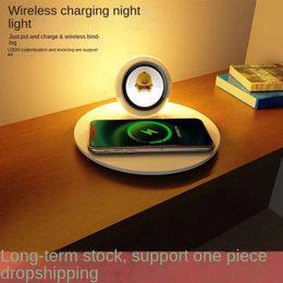 Wireless Chargers KINGSTAR Wireless Charger With Alarm Clock Night Light Furniture Bedroom Student Small Table Lamp Portable Wireless Charging YQ240105