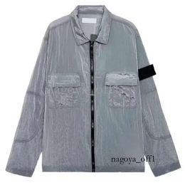 Designer Jackets Badges Zipper Stone Outerwear Mesh Metal Nylon Overalls Shirt Jacket Oxford Breathable Portable High Street Clothing Jacke 132